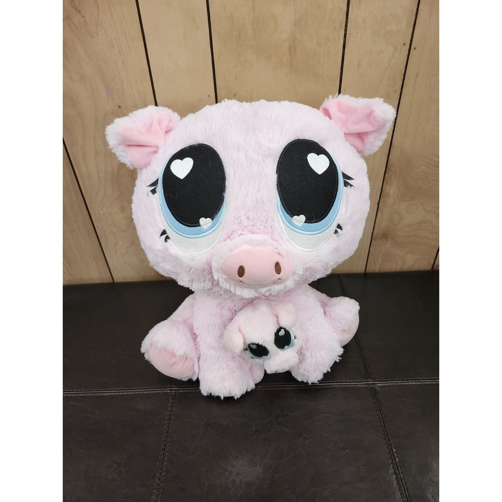 Giant Head Plush Pig and Piglet Promo Publix Exclusive Huge Pink soft fur